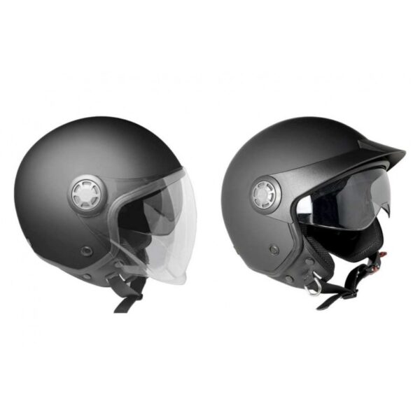 Casco Demi jet - con doppia visiera - 1SH ZED MONO - nero opaco